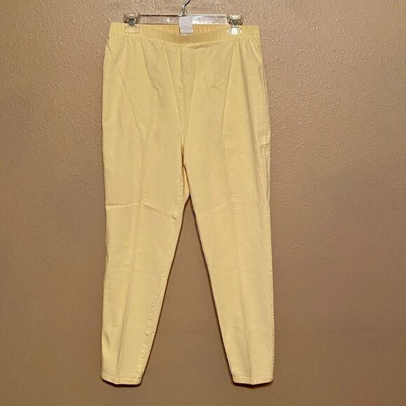 Denim & Co Denim - DENIM & CO Yellow pull-on Denim Stretch Jeans Elastic Waist Skinny Legs Size PXL